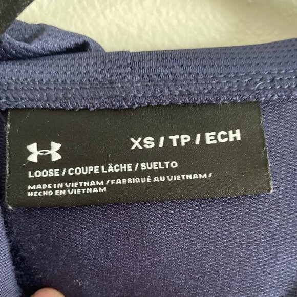 Under Armour Notre Dame Hockey Women SZ XS Navy Blue Hooded L/S Pocketed T-Shirt - Picture 4 of 10